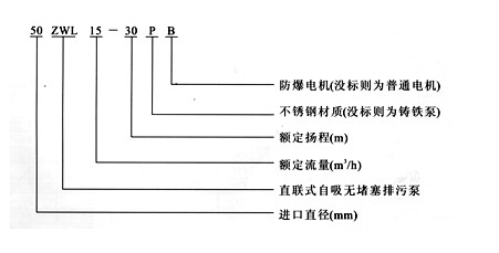 ZWL直聯(lián)式自吸泵型號意義